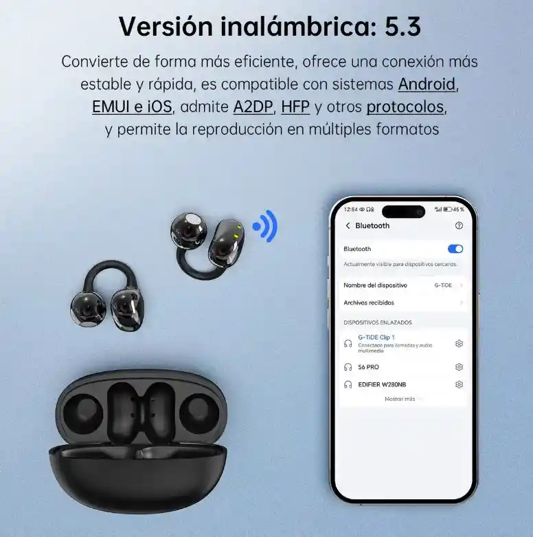 Auriculares Inalámbricos Con Clip Para La Oreja G-tide Clip1 Color Blanco