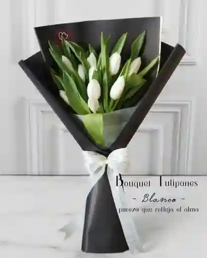 Bouquet De 10 Tulipanes Blancos
