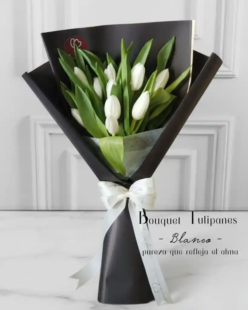 Bouquet De 10 Tulipanes Blancos
