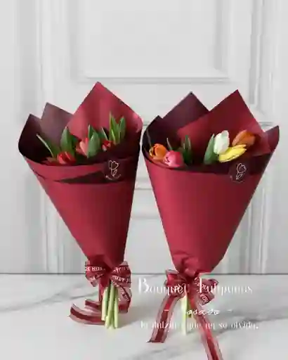 Bouquet De 5 Tulipane Multicolor