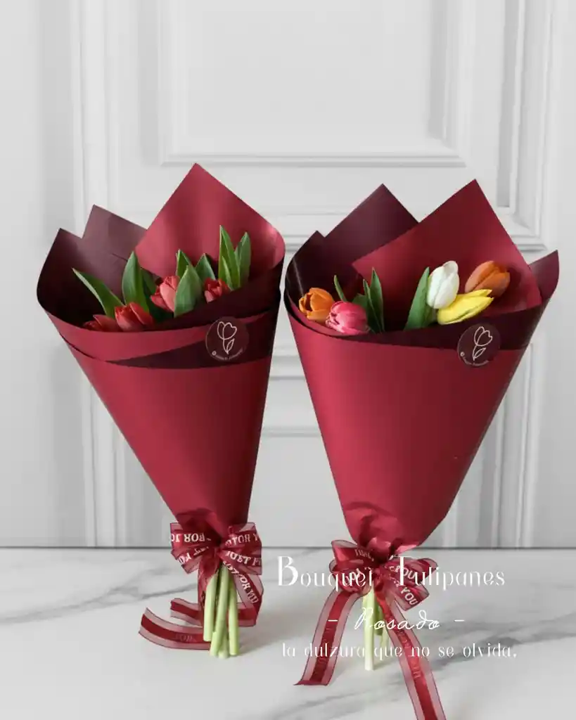 Bouquet De 5 Tulipane Multicolor