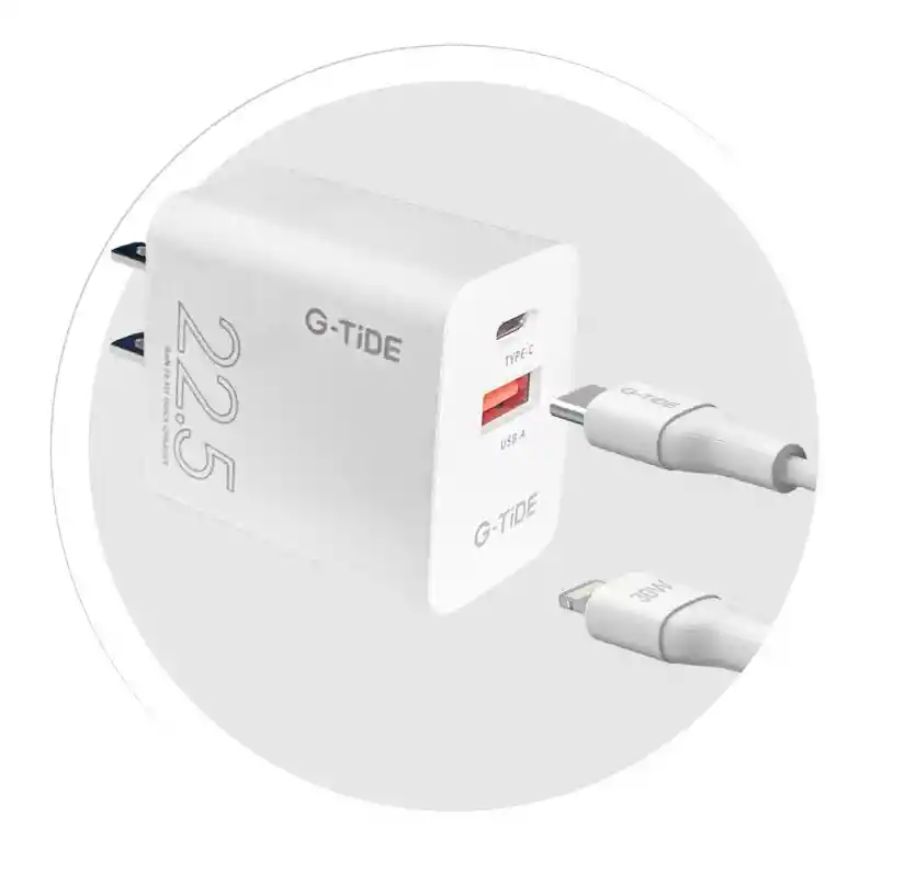 Cargador Rápido G-tide 22.5w Doble Puerto Usb-c Compatible Iphone