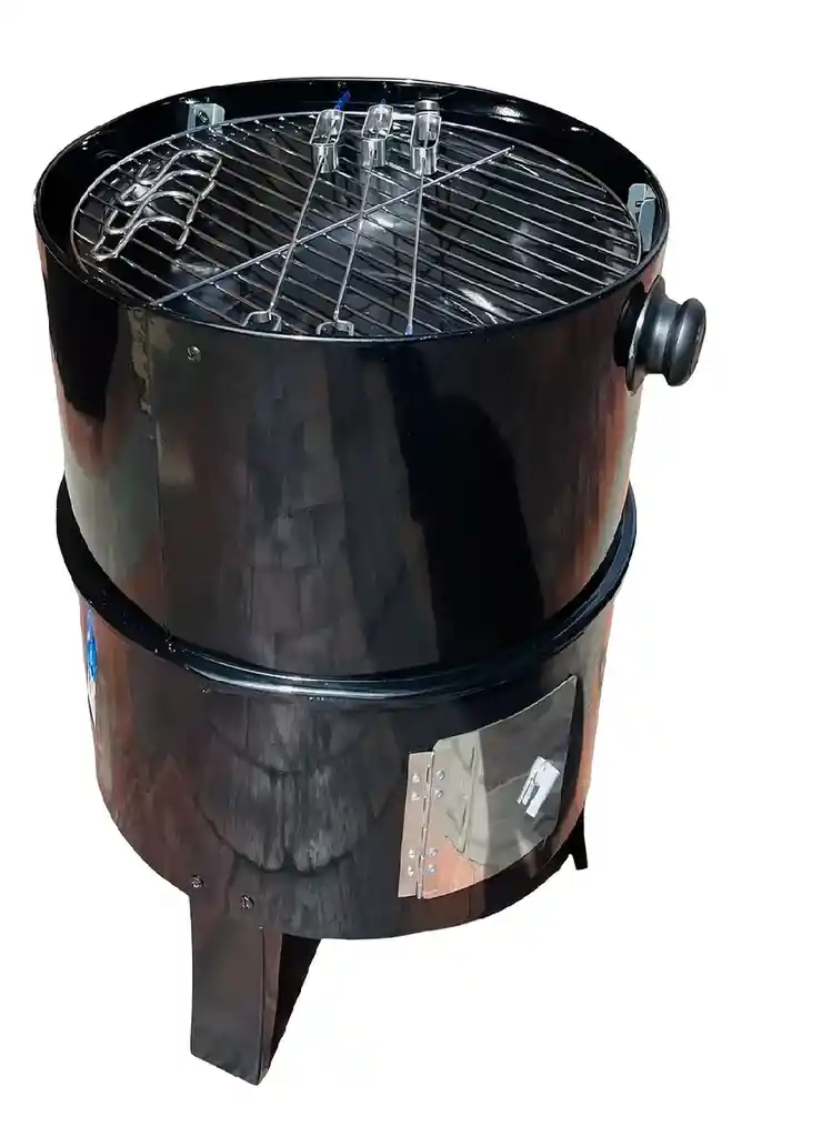 Barril Asador Y Ahumador Para Aire Libre Portátil 3 En 1 Color Negro