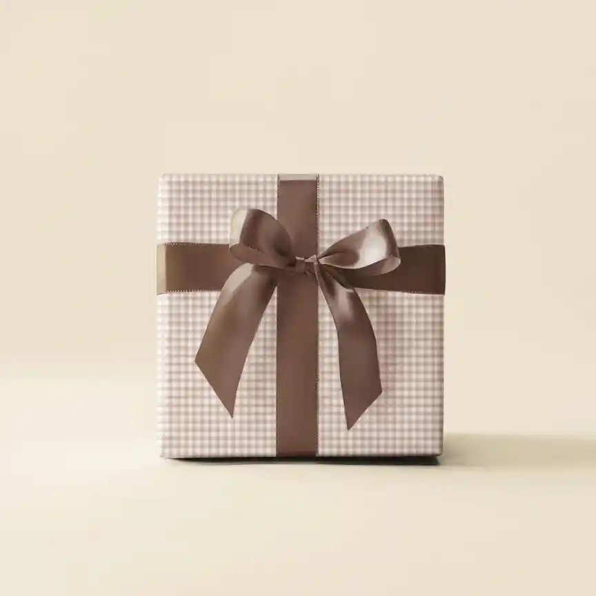 Papel De Regalo De Navidad Premium Gingham X8 Unidades