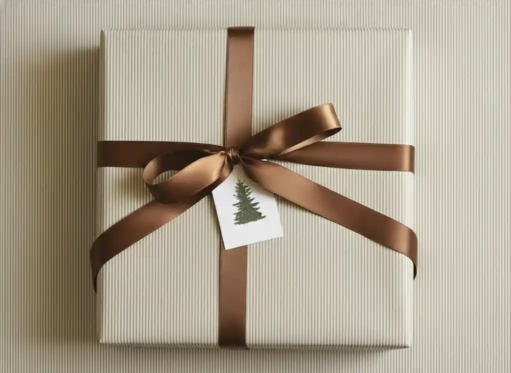 Papel De Regalo De Navidad Premium Rayas Verdes X8 Unidades