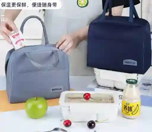 Lonchera Termica Unicolor Correas Brivilas Negro