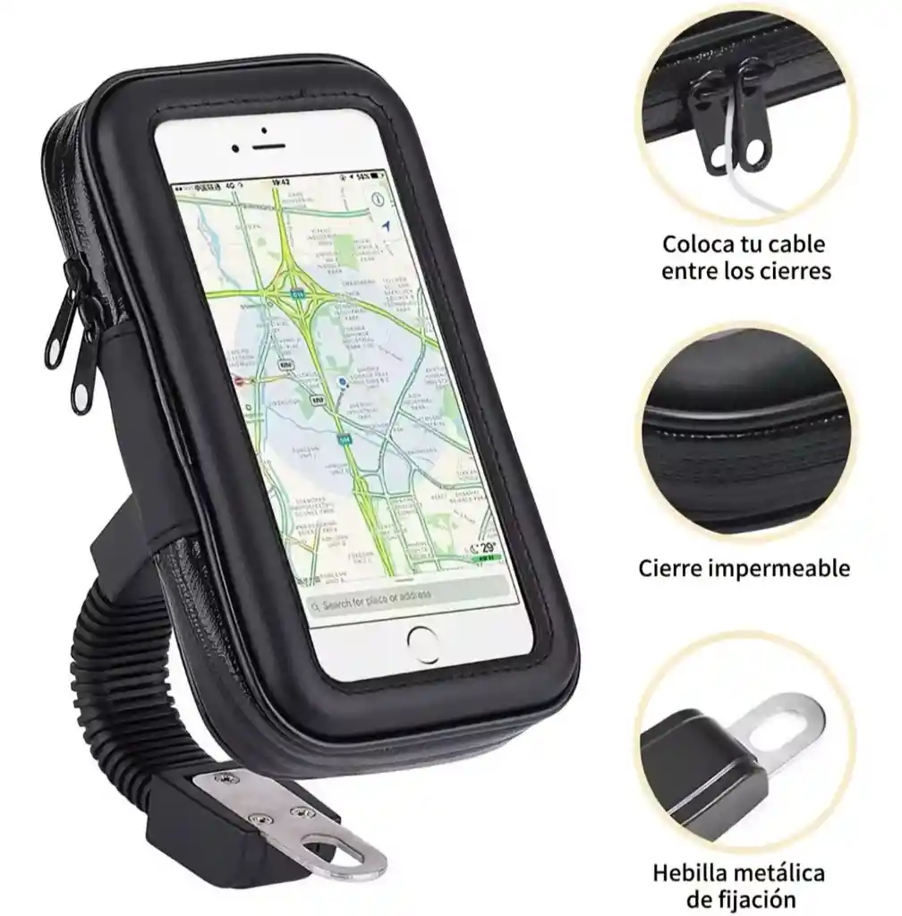 Soporte De Moto Para Celular Impermeable Giro 360