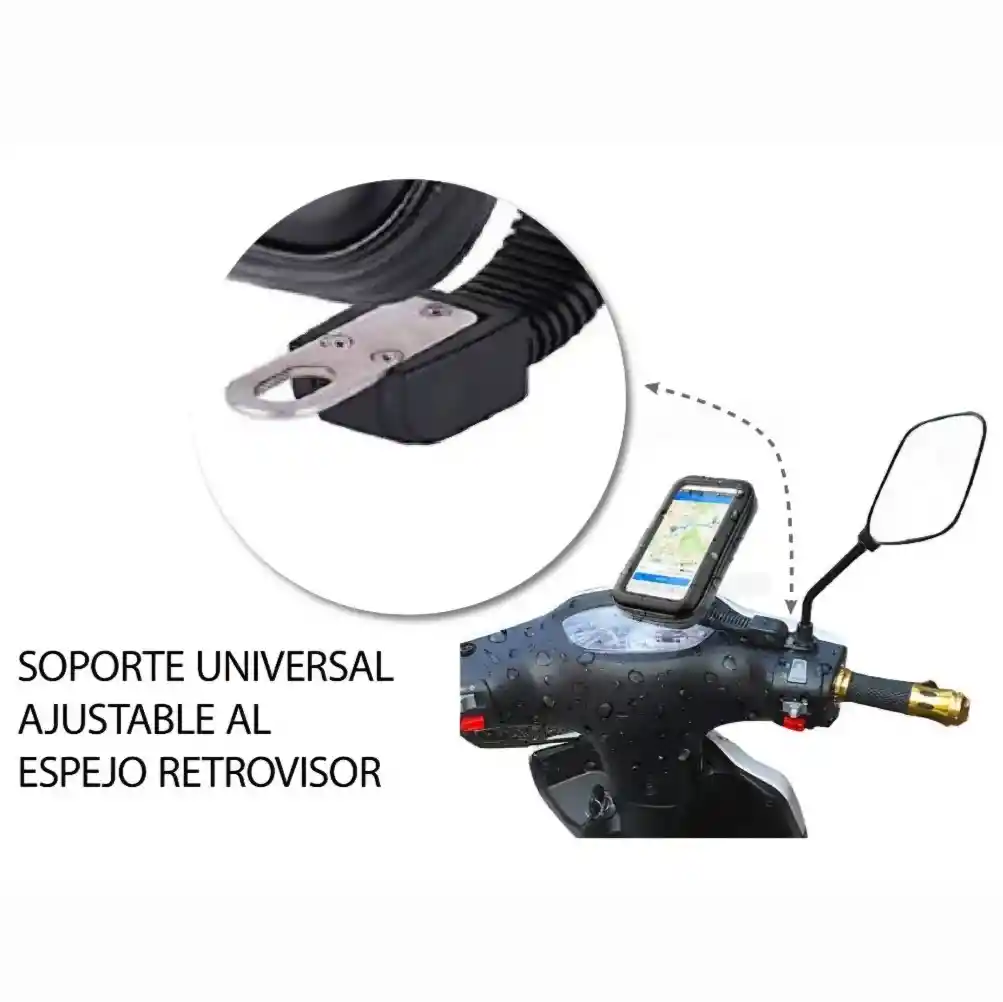 Soporte De Moto Para Celular Impermeable Giro 360