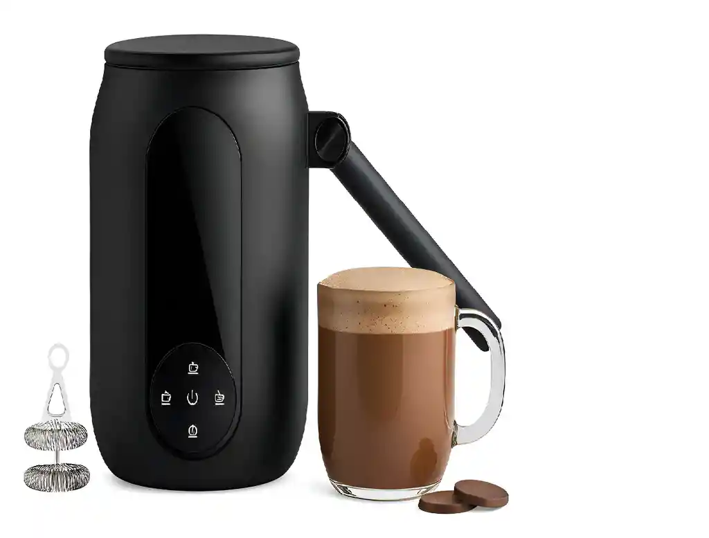 Chocolatera Electrica Espumador Leche Pantalla Digital 250ml Color Negro