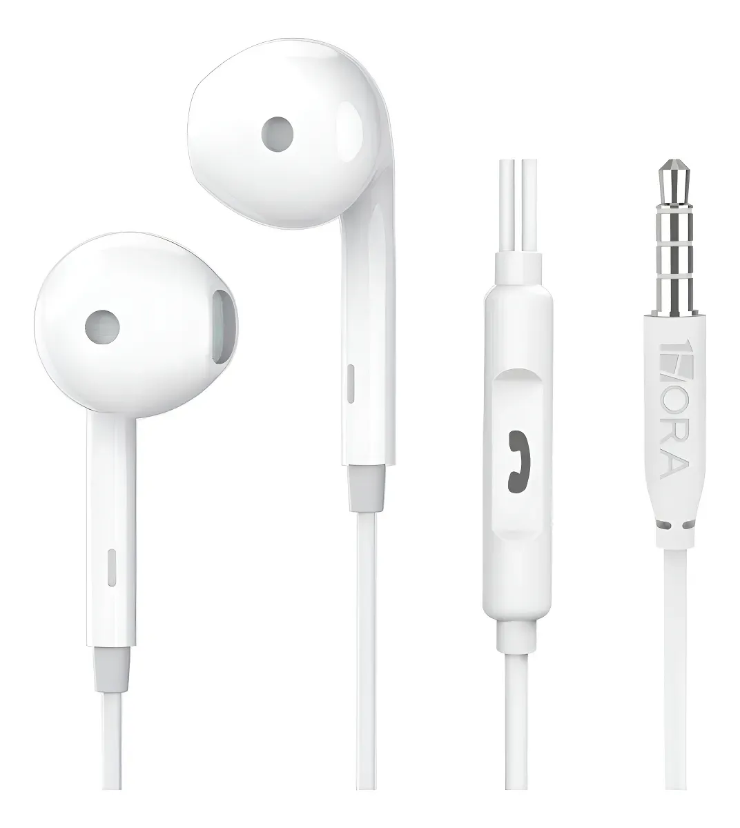 Audífonos In Ear Manos Libres Alambricos Micrófono 3.5 1hora Color Blanco
