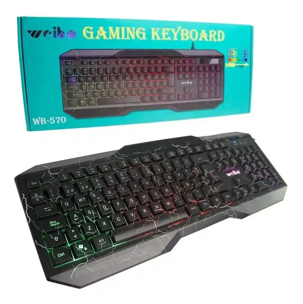 Teclado Gamer Trueno Con Luces De Cable 570
