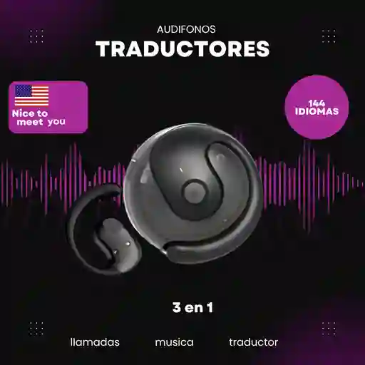 Audífonos Inalámbricos Traductores Bluetooth 144 Idiomas Con Traducción En Tiempo Real