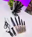 Set De Cuchillos Por 9 Piezas Base Giratoria