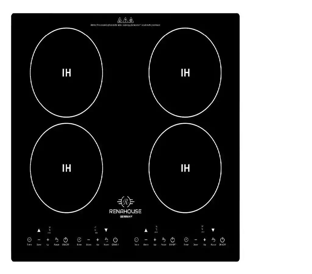 Estufa De Inducción 3600w Renahouse Germany 4 Puestos Color Negro
