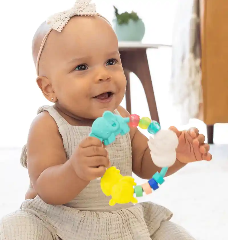 Juguete Sensorial Con Cuentas Texturas Y Animales Para Bebés