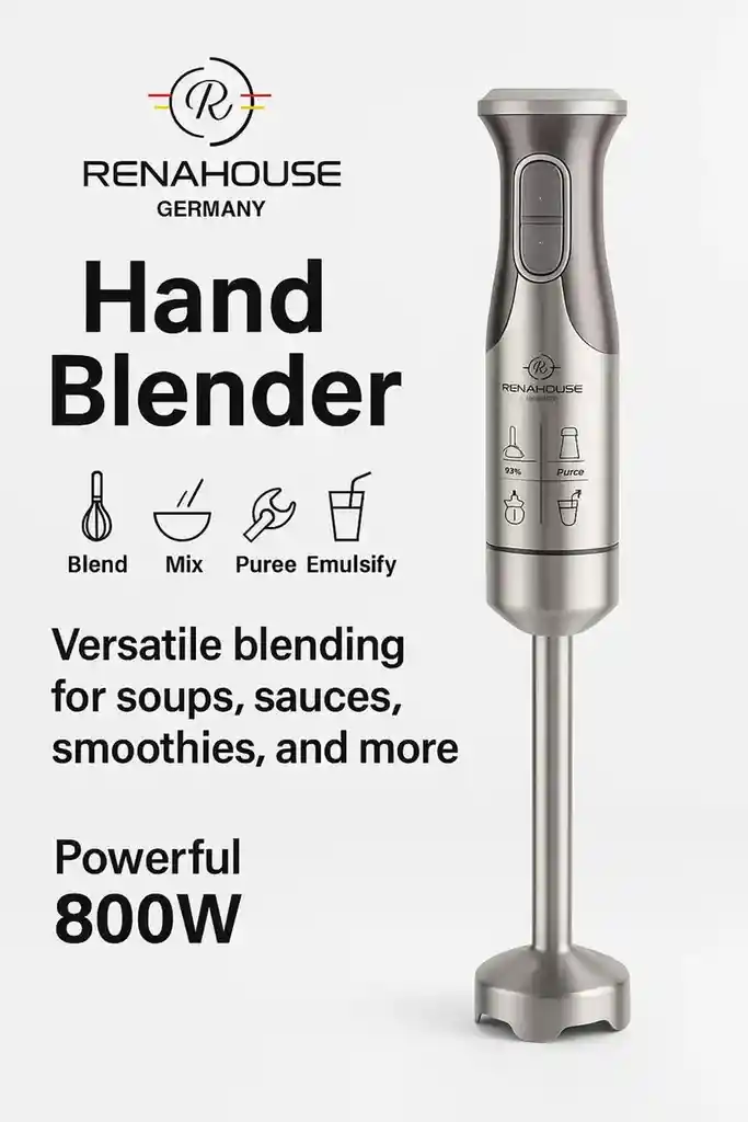Batidora De Mano Licuadora De Inmersión Renahouse 800w Color Plateado