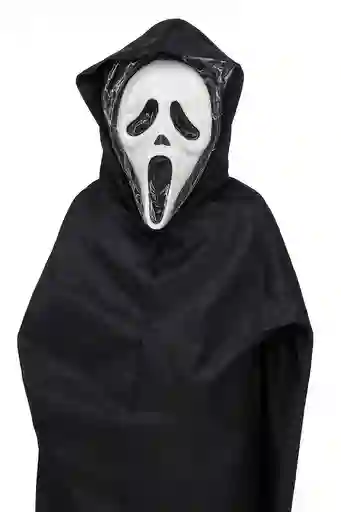 Máscara De Terror Estilo “scream” Con Capa Negra