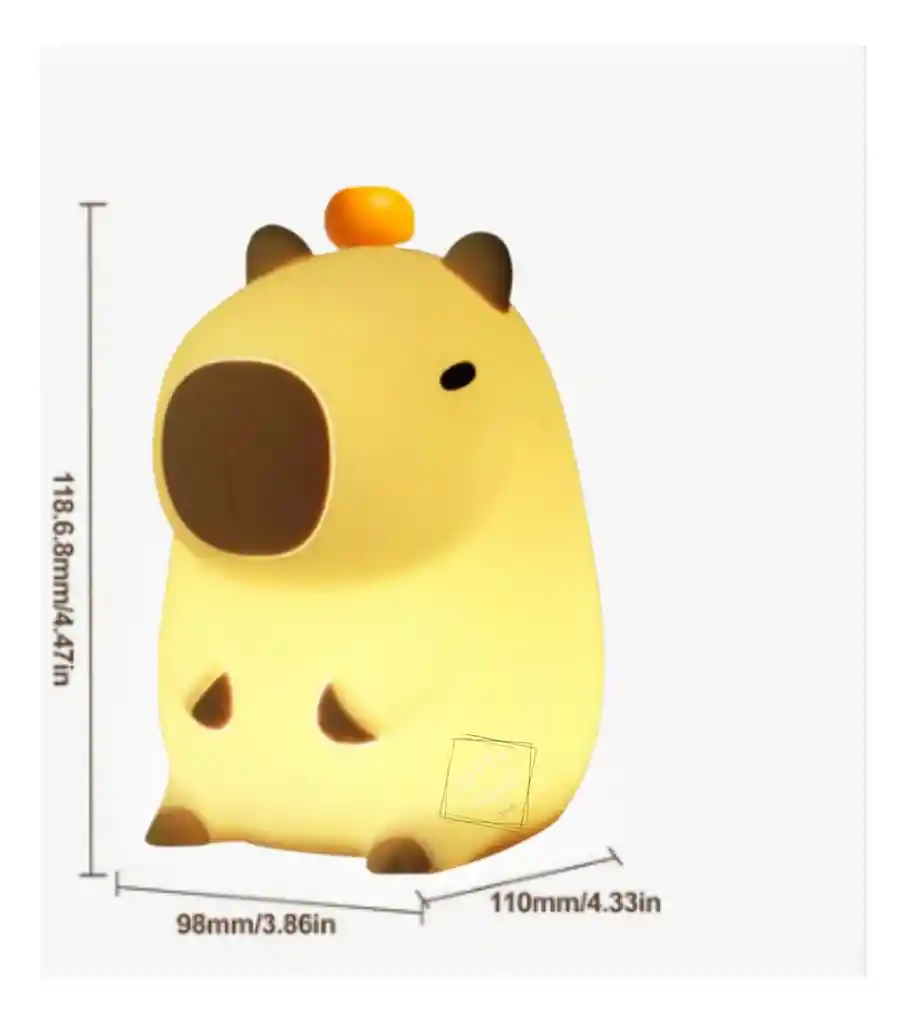 Lámpara Nocturna De Silicona Capibara Táctil