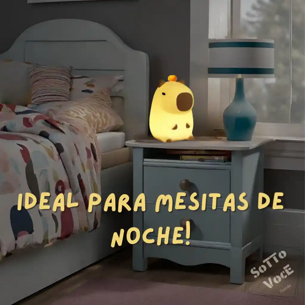 Lámpara Nocturna De Silicona Capibara Táctil