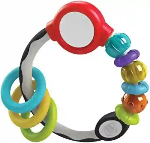 Juguete Sonajero Sensorial Espejo Y Aros De Colores Bebés
