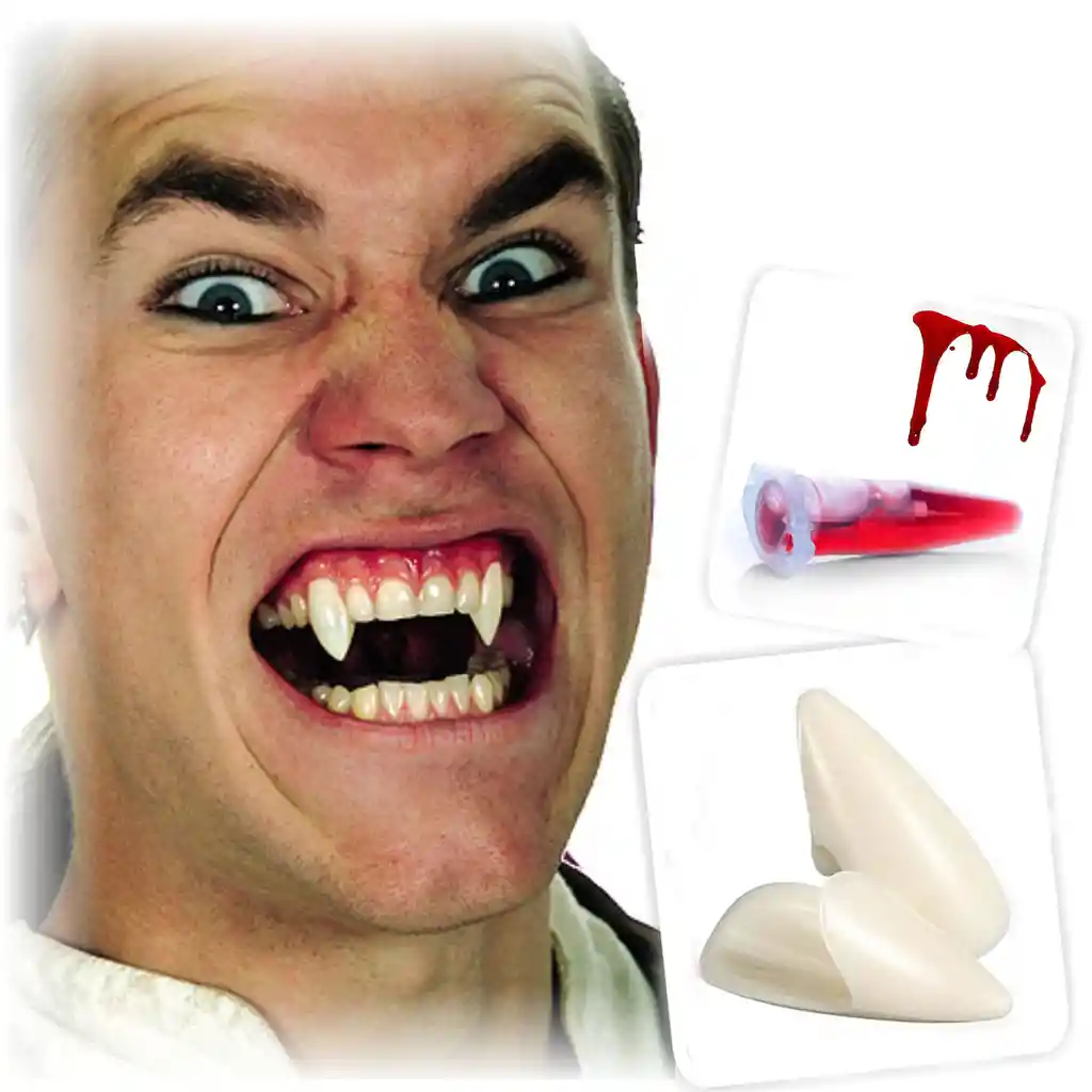 Colmillos De Vampiro 15mm Para Hallowen