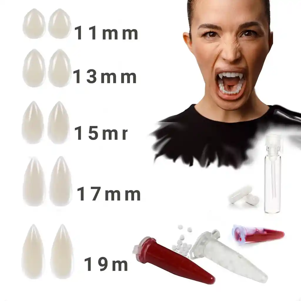 Colmillos De Vampiro 15mm Para Hallowen