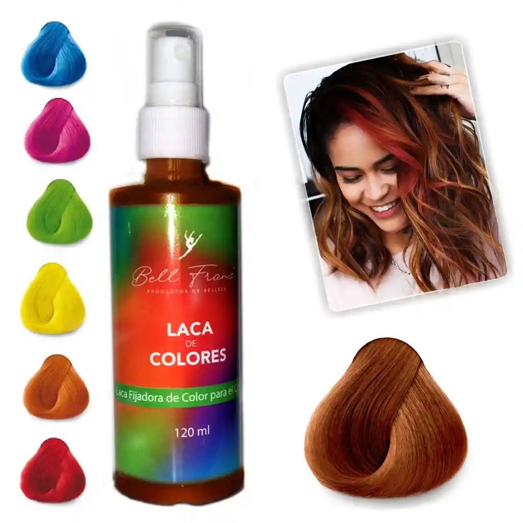 Laca Castaño Cobrizo Spray Temporal Para Cabello