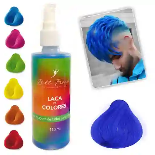 Laca Azul Spray Temporal Para Cabello