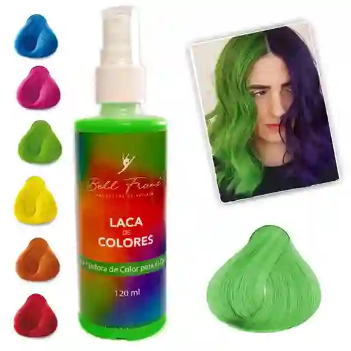 Laca Verde Spray Temporal Para Cabello