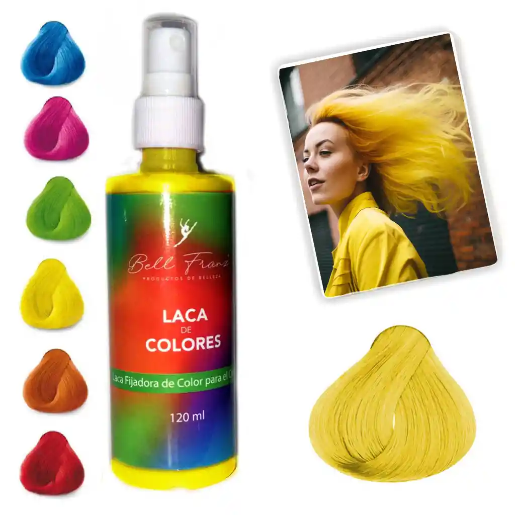 Laca Amarillo Spray Temporal Para Cabello