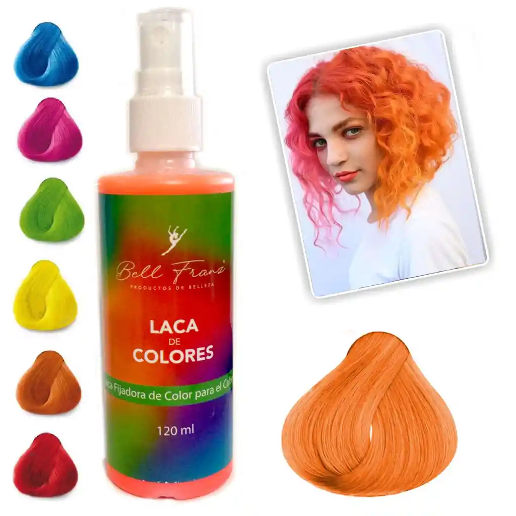Laca Naranja Spray Temporal Para Cabello