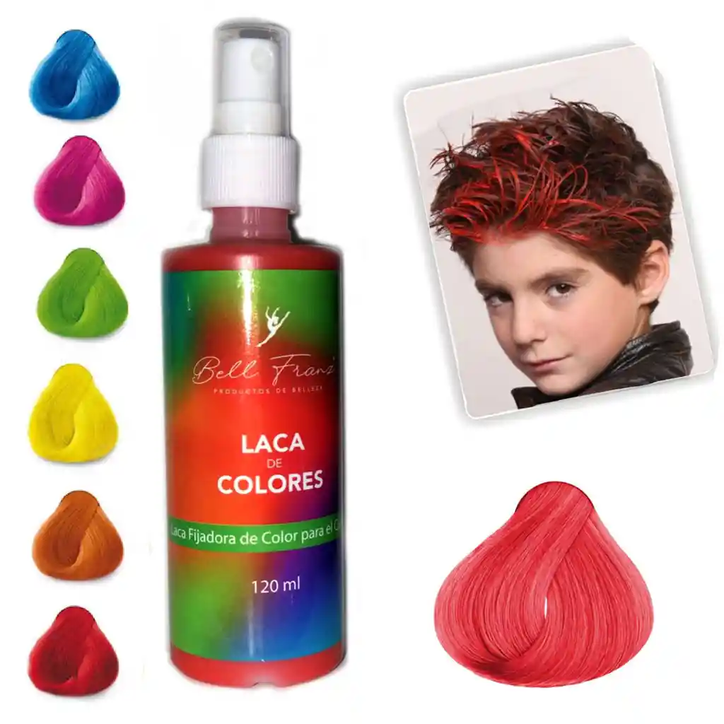 Laca Rojo Spray Temporal Para Cabello