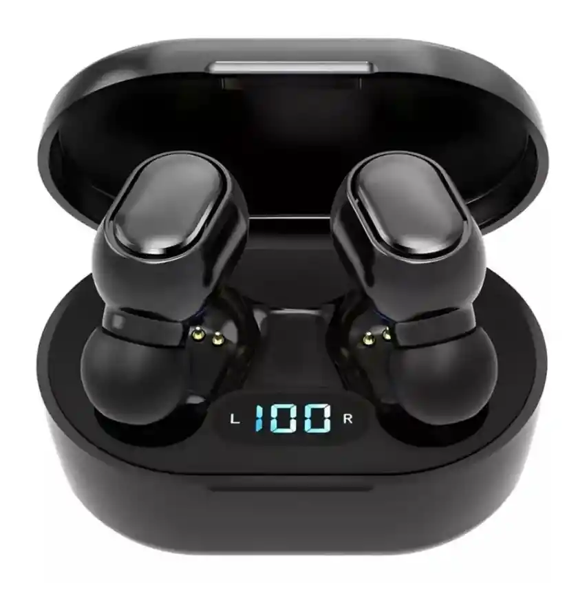 Audifonos Inalambricos Pequeños Negros Con Pantalla De Bateria Led