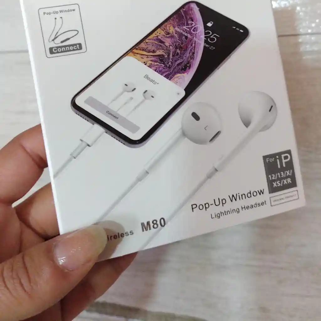 Audifonos Blancos Con Cable Manos Libres Conector Lightning Entrada Iphone