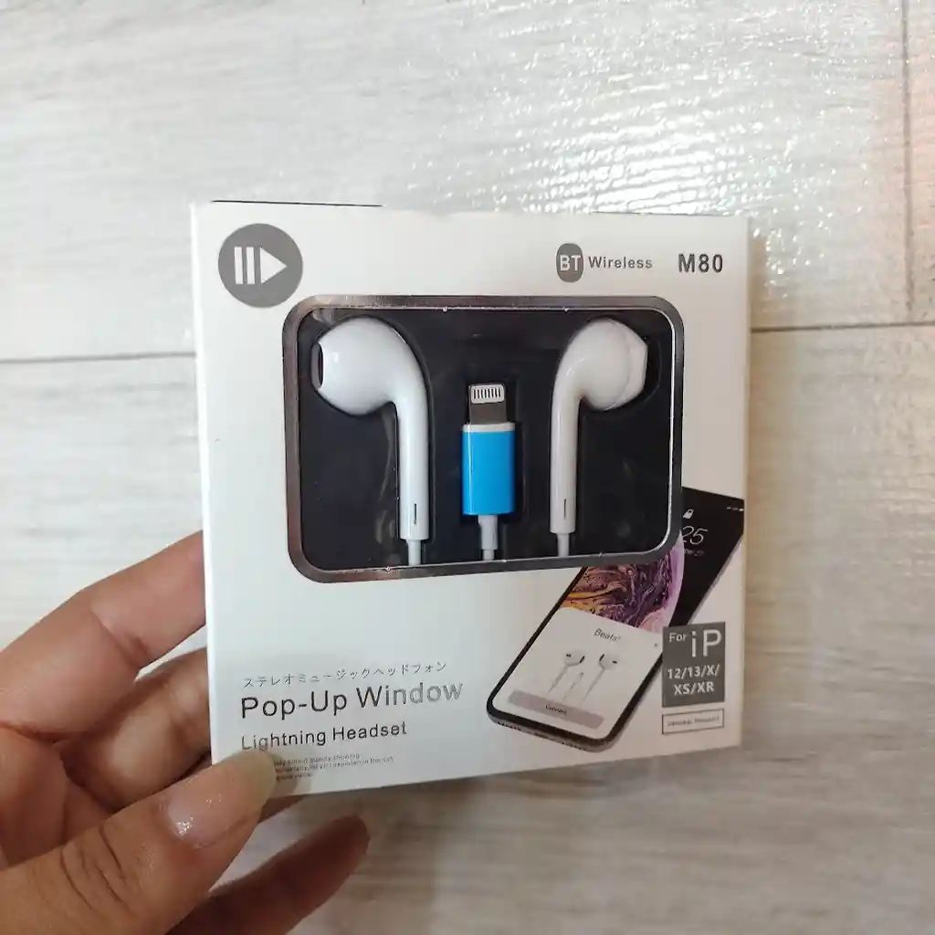 Audifonos Blancos Con Cable Manos Libres Conector Lightning Entrada Iphone