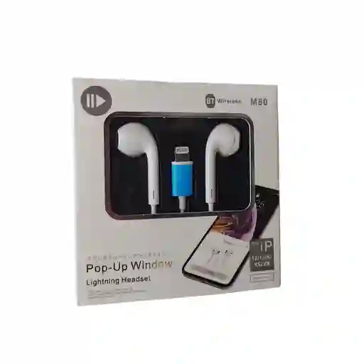 Audifonos Blancos Con Cable Manos Libres Conector Lightning Entrada Iphone