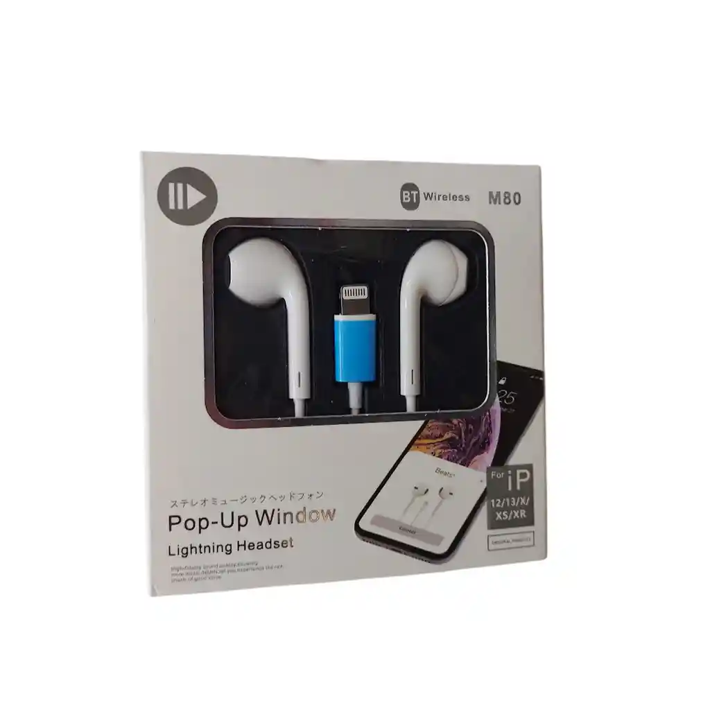 Audifonos Blancos Con Cable Manos Libres Conector Lightning Entrada Iphone