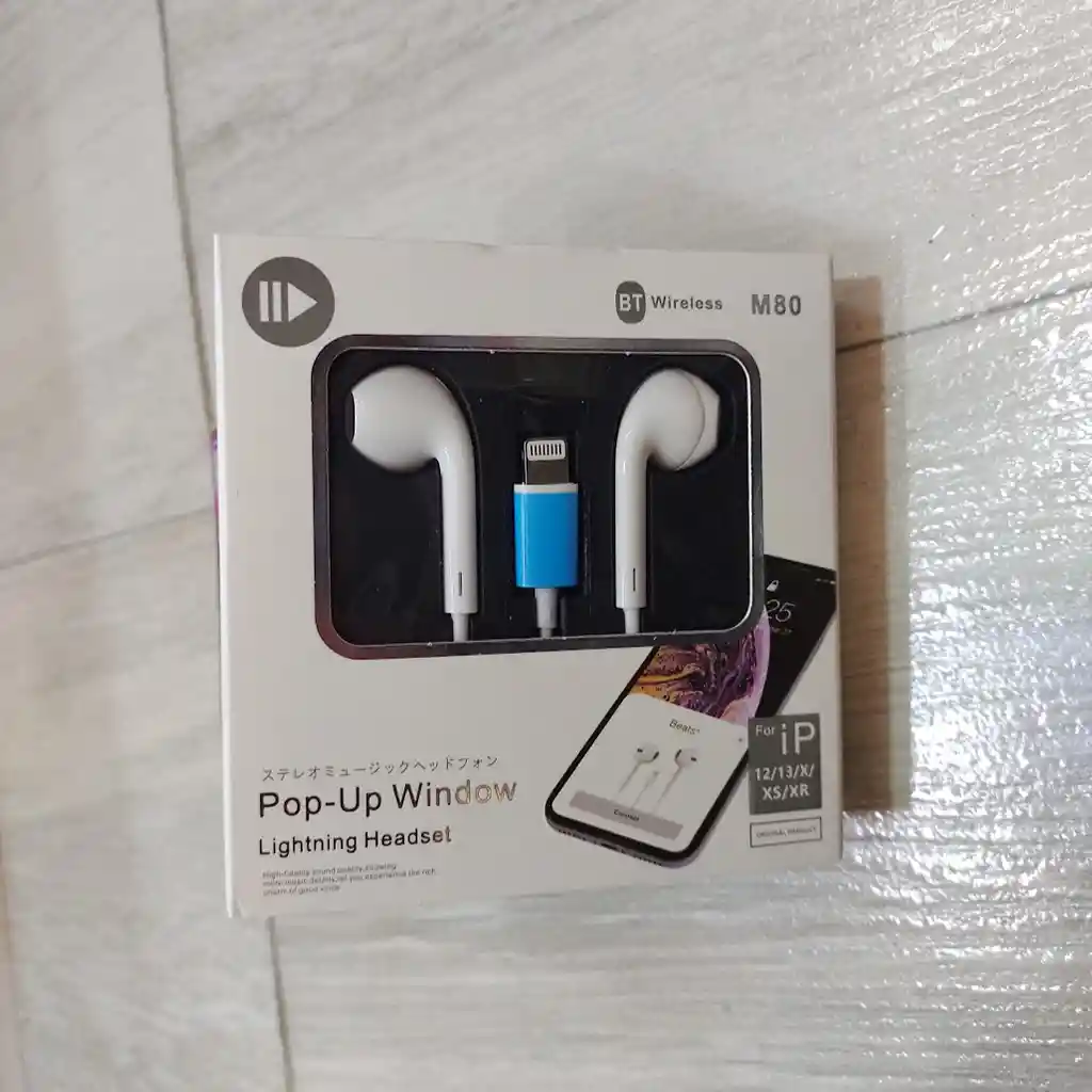 Audifonos Blancos Con Cable Manos Libres Conector Lightning Entrada Iphone