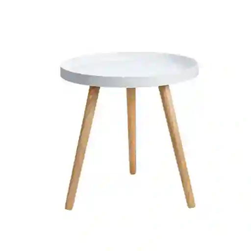 Mesa Auxiliar Pequeña Redonda 49x44cm Blanca
