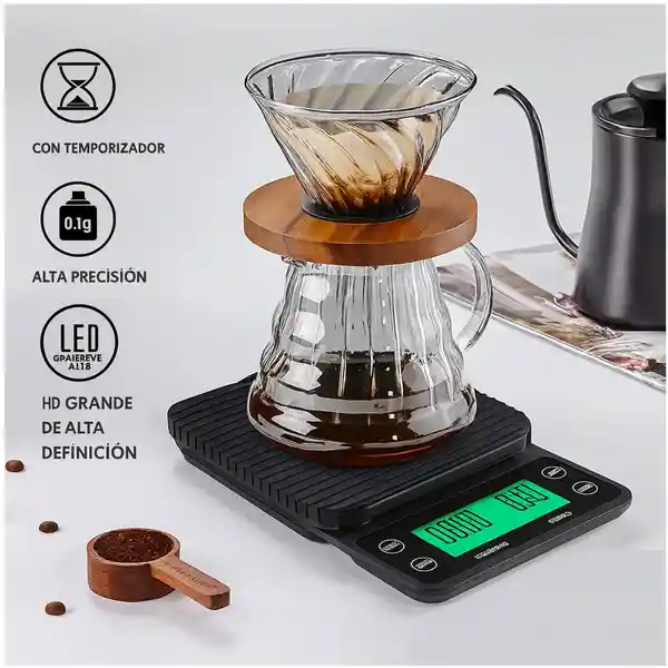 Gramera Digital Bascula Alta Precison Con Temporaziador One