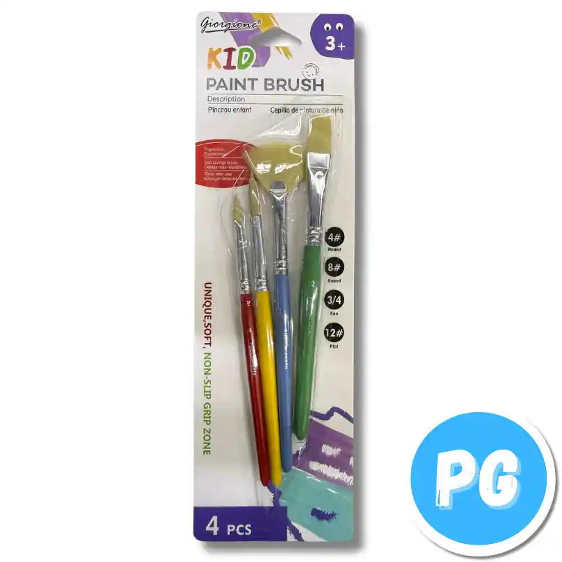 Paquete Pincel Giogione Ergonomico X4 Unds Surtido Ref 160 4c