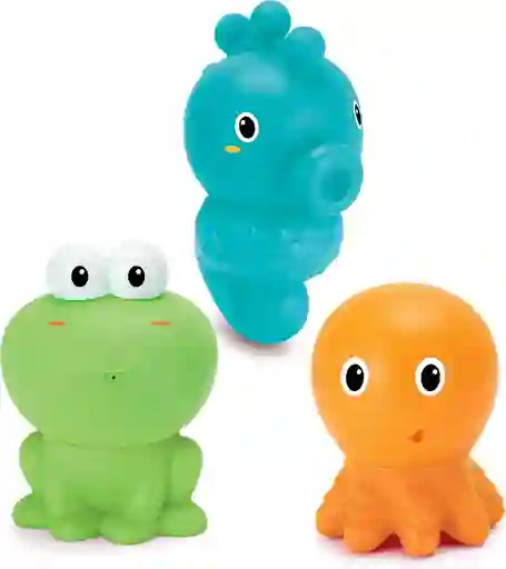 Set Juguete De Baño Bebés Animales Marinos 3 Piezas Niños