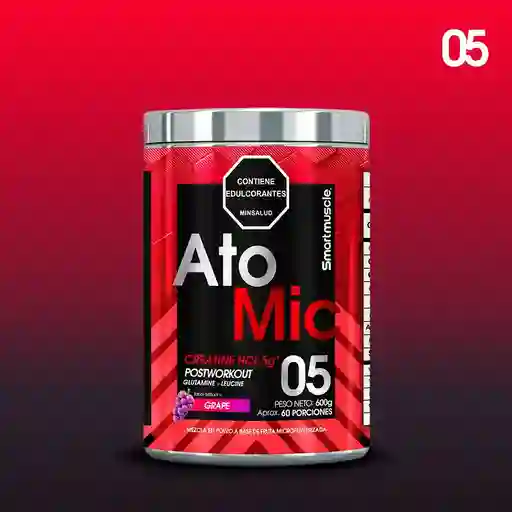 Creatina Smart Muscle Atomic 600gr Hcl Sabor Uva (60 Serv).