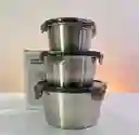 Set De Recipientes En Acero Inoxidable X3