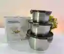 Set De Recipientes En Acero Inoxidable X3