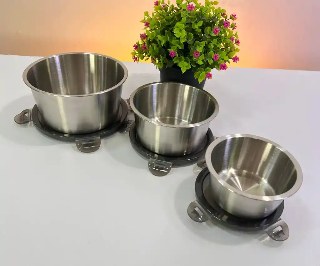 Set De Recipientes En Acero Inoxidable X3