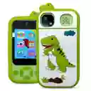 Camara Tipo Celular Doble Kids Niños Dinosaurio Verde