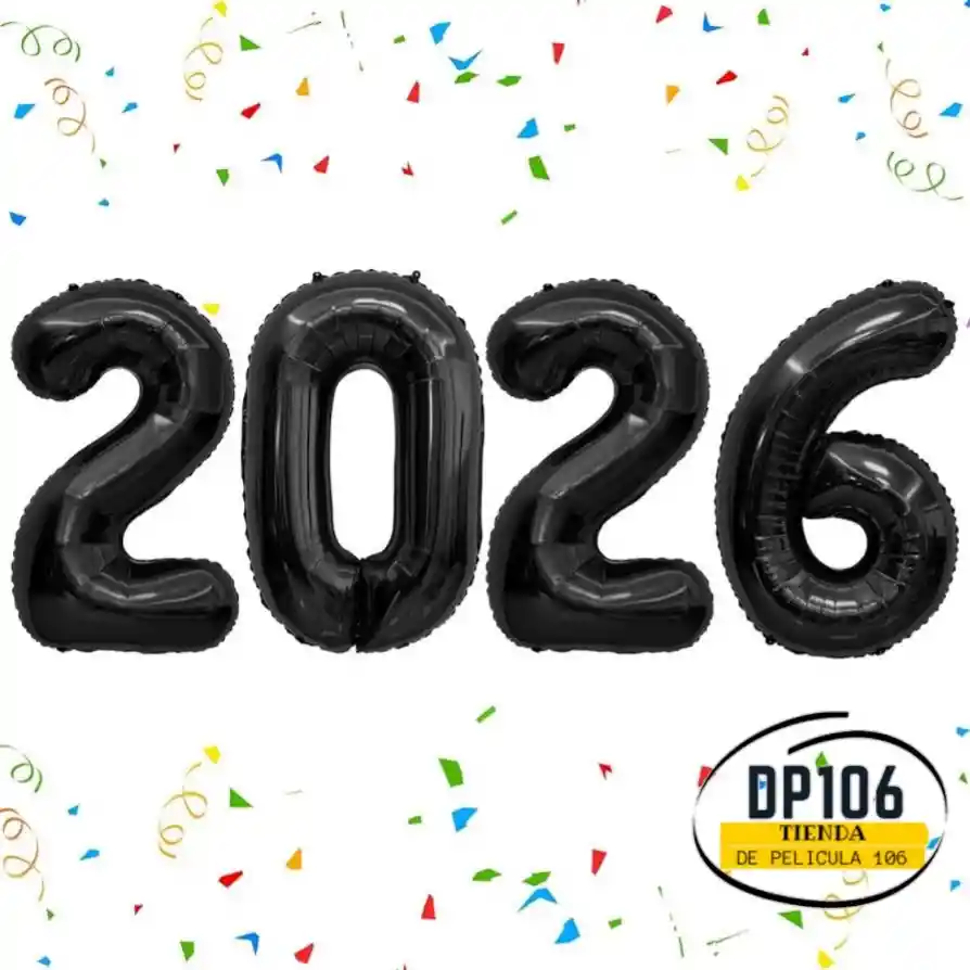Globos 2026 Año Nuevo Negro R32