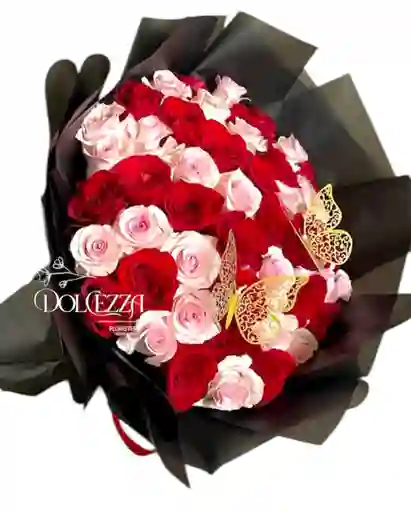 Flores Rosas Rojas Y Rosadas X48