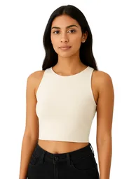 Crop Top Para Mujer Manga Sisa - Bruna Marfil Unica